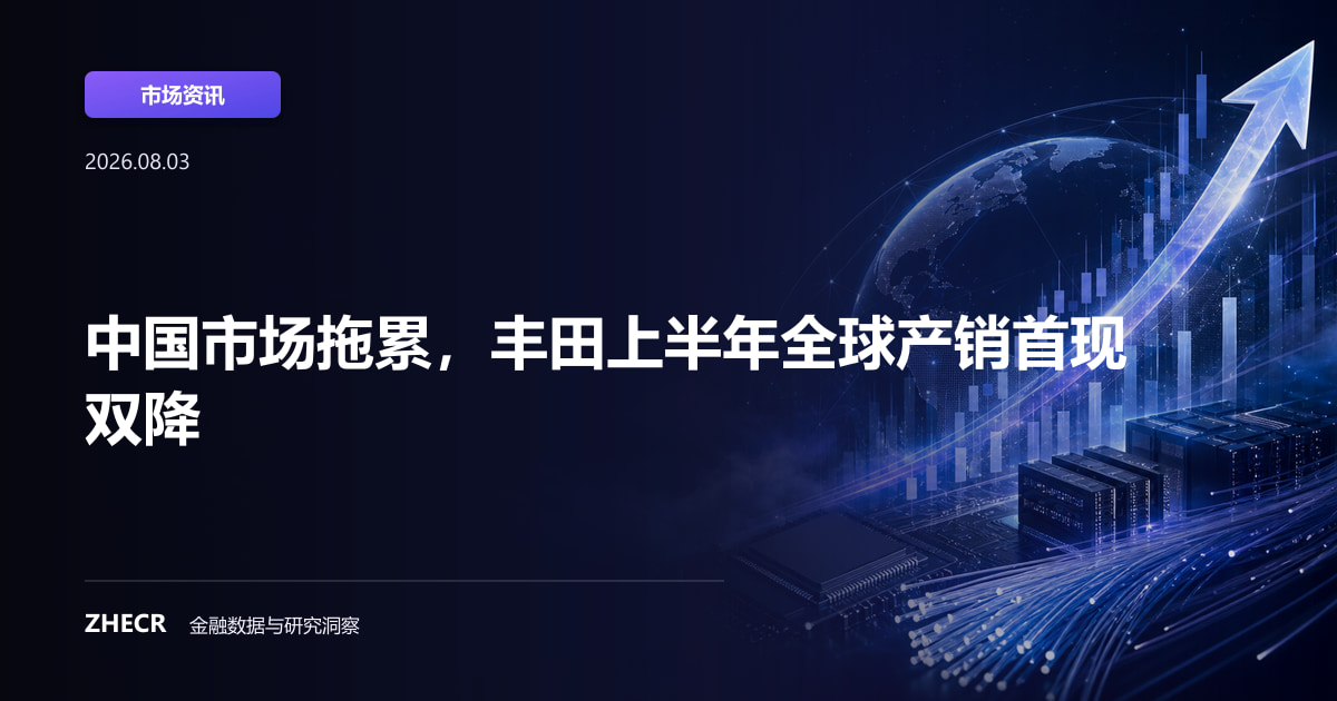 中国市场拖累，丰田上半年全球产销首现双降