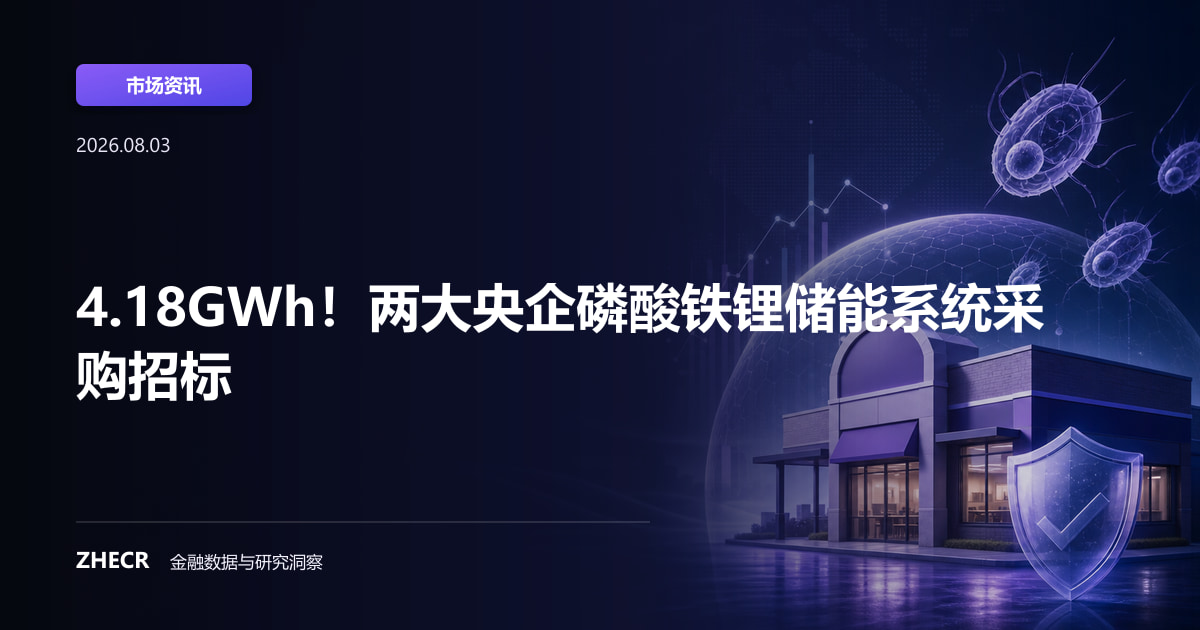 4.18GWh！两大央企磷酸铁锂储能系统采购招标