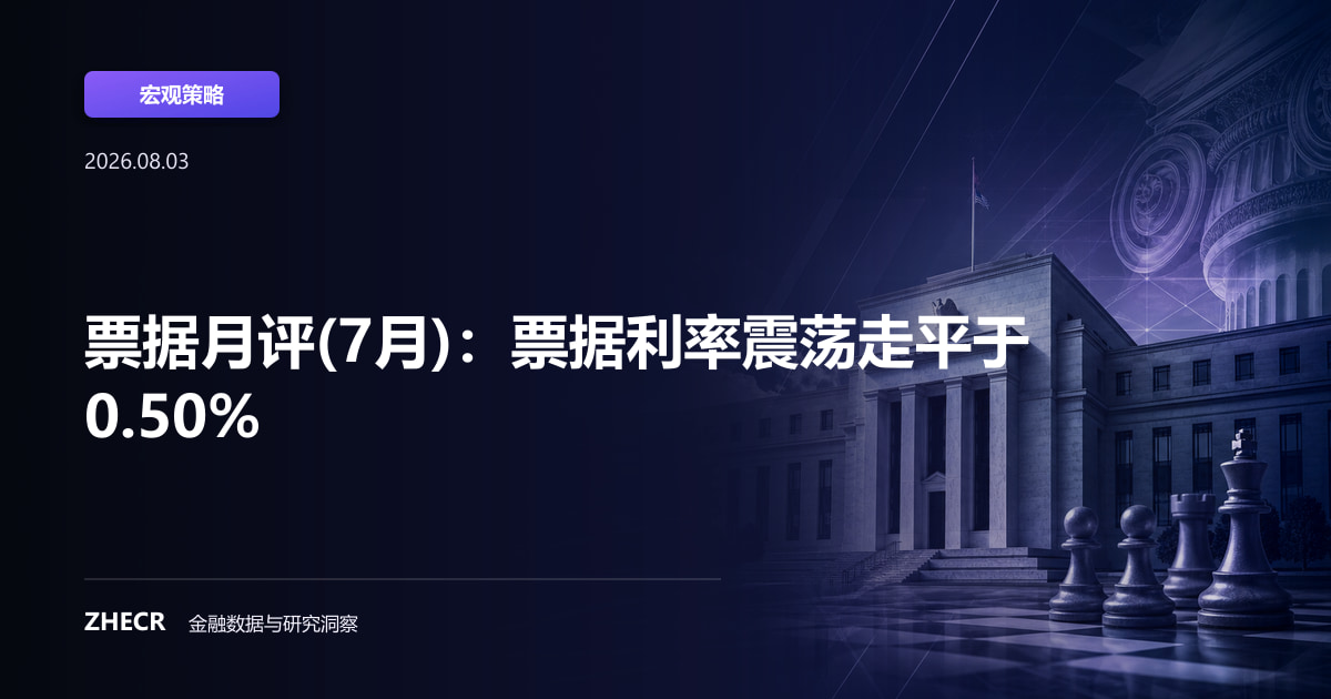 票据月评(7月)：票据利率震荡走平于0.50%
