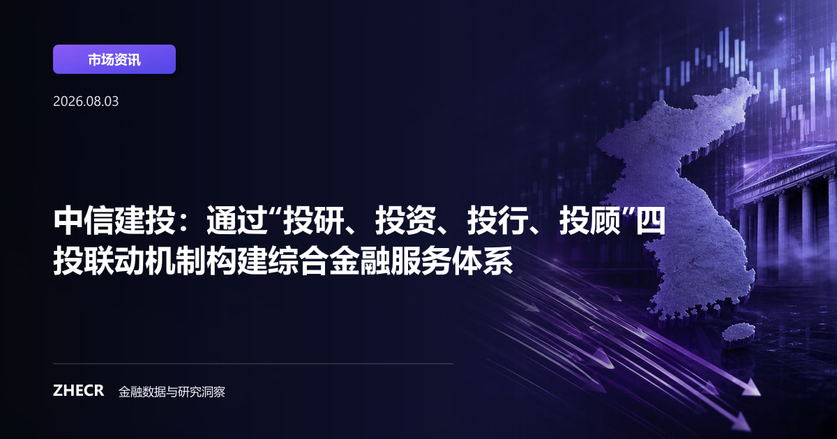 中信建投：通过“投研、投资、投行、投顾”四投联动机制构建综合金融服务体系