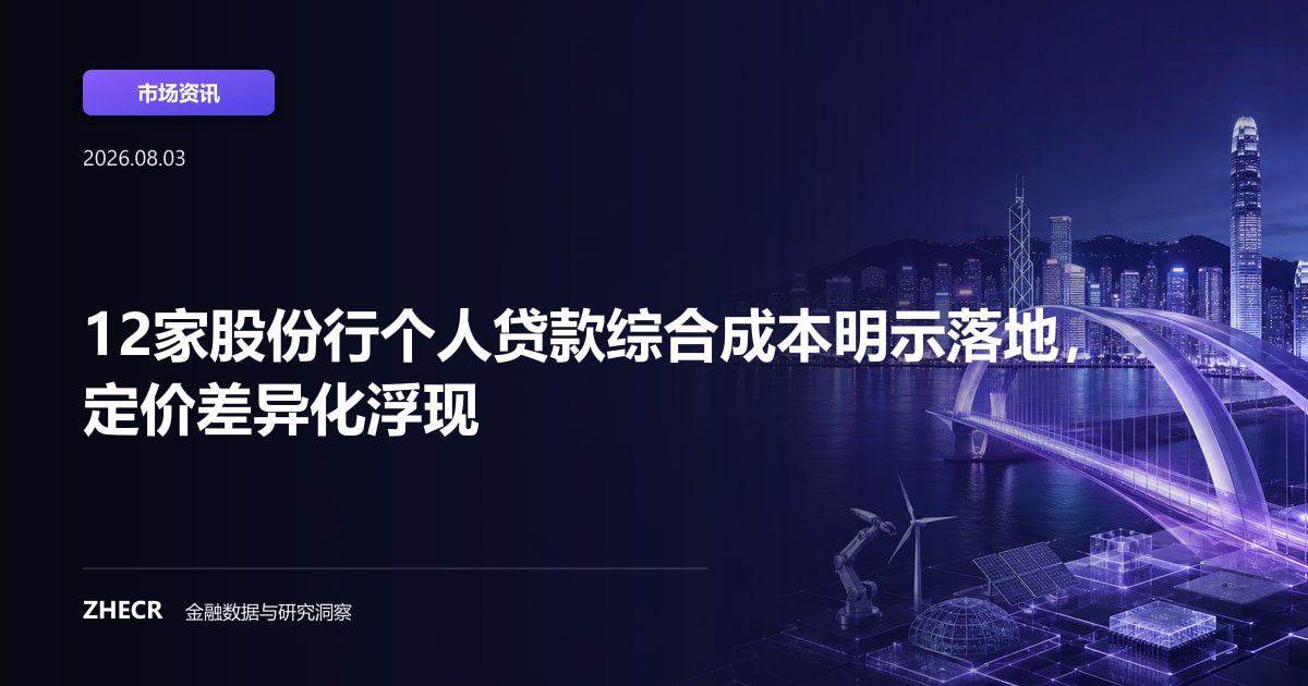 12家股份行个人贷款综合成本明示落地，定价差异化浮现
