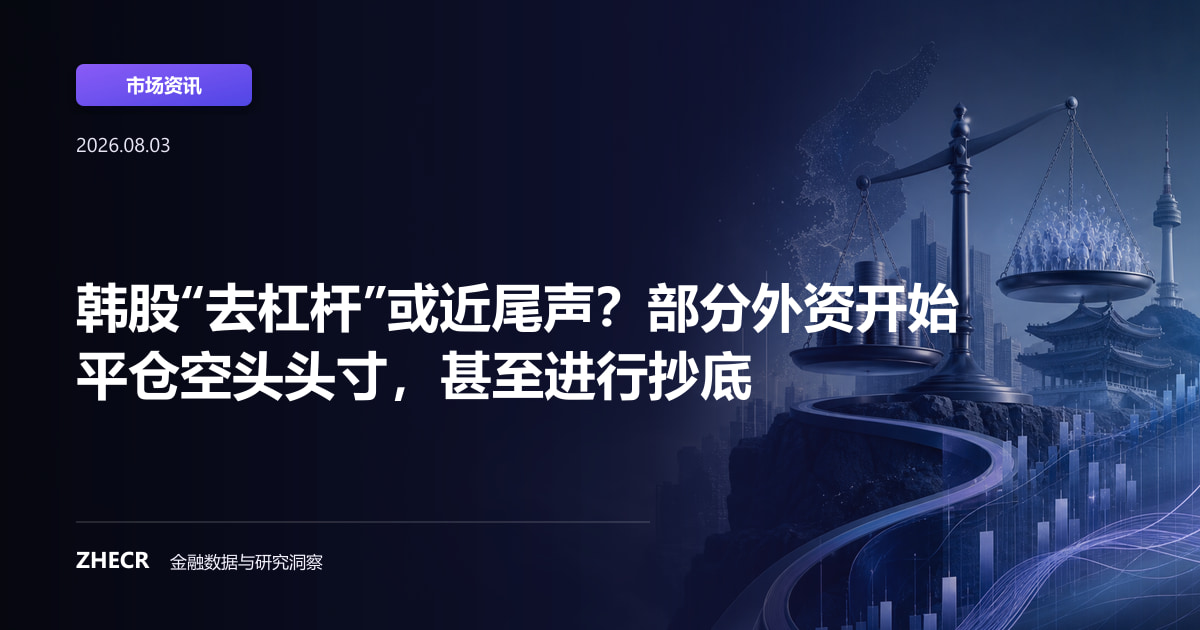 韩股“去杠杆”或近尾声？部分外资开始平仓空头头寸，甚至进行抄底