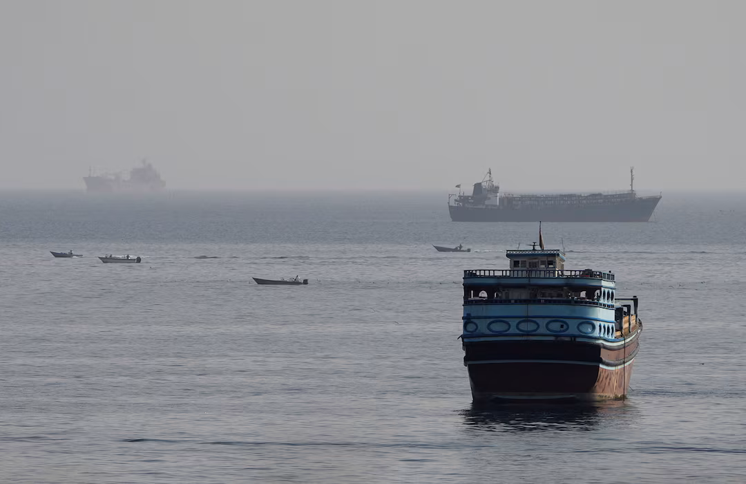Vessels in the Strait of Hormuz, as seen from Musandam