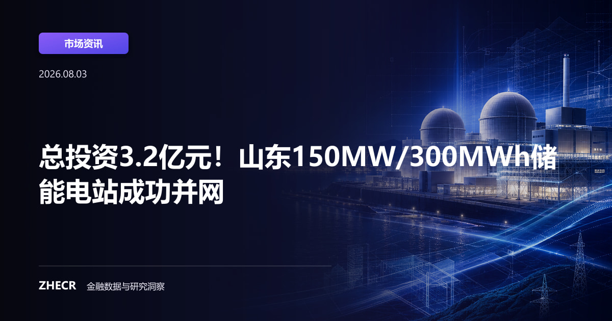 总投资3.2亿元！山东150MW/300MWh储能电站成功并网