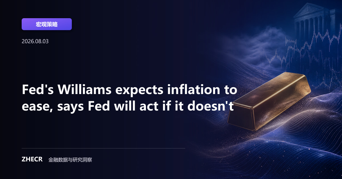Fed's Williams expects inflation to ease, says Fed will act if it doesn't