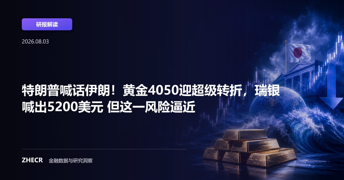 特朗普喊话伊朗！黄金4050迎超级转折，瑞银喊出5200美元 但这一风险逼近