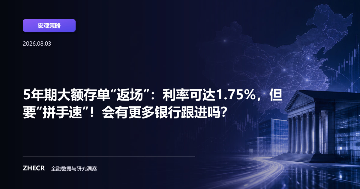 5年期大额存单“返场”：利率可达1.75%，但要“拼手速”！会有更多银行跟进吗？