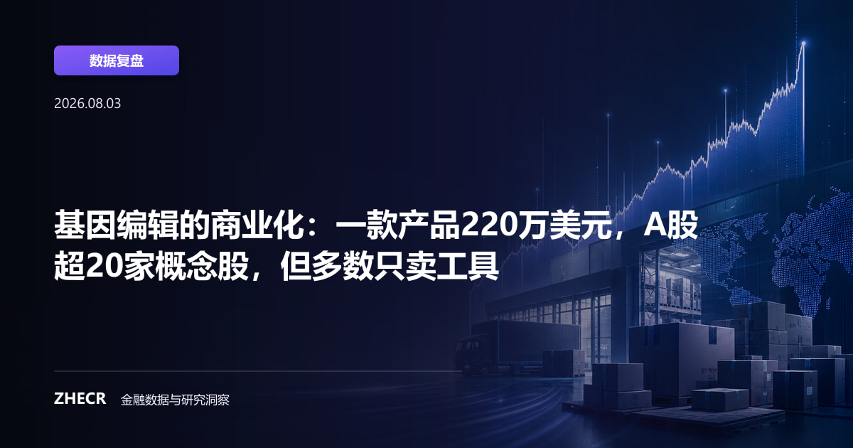 基因编辑的商业化：一款产品220万美元，A股超20家概念股，但多数只卖工具