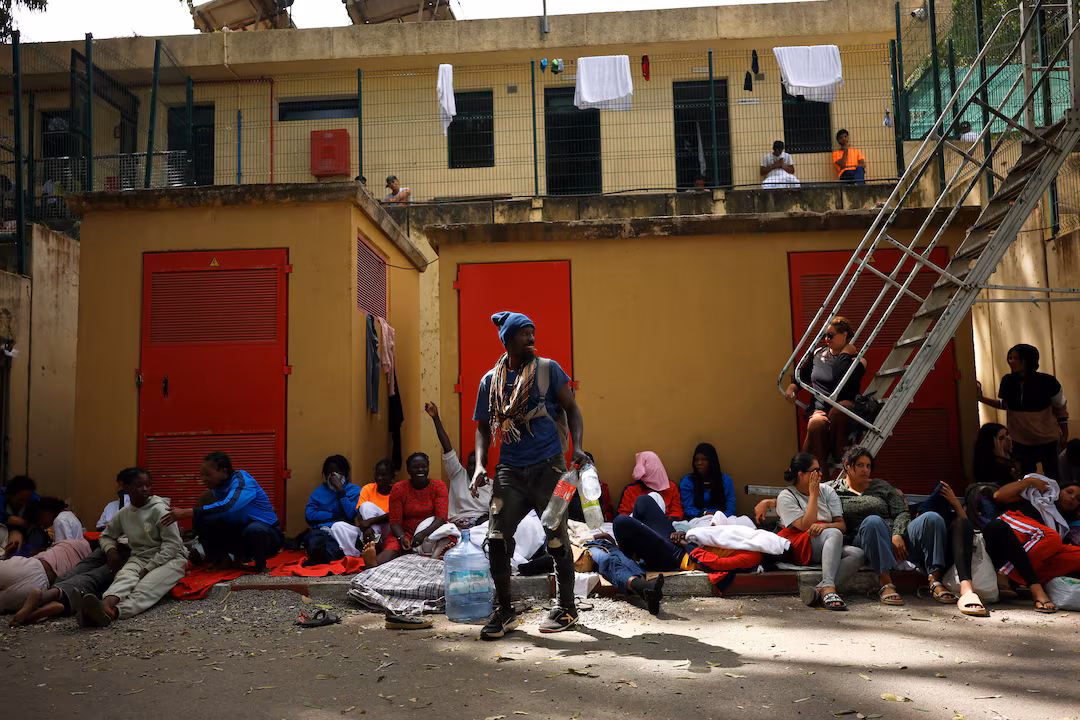 Mass crossings of migrants on foot and by sea from Morocco into Spanish territory, in Ceuta