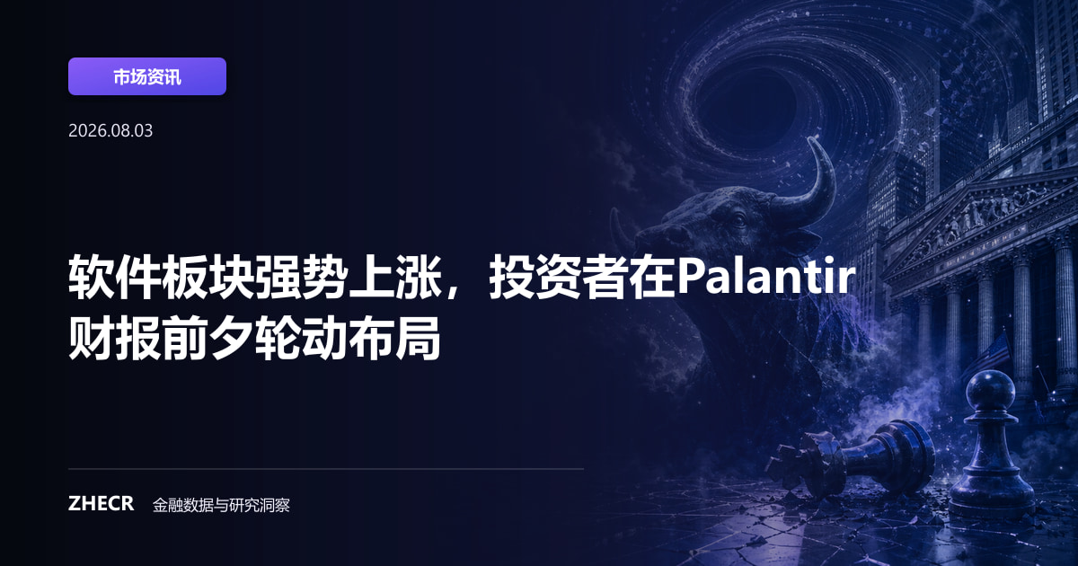 软件板块强势上涨，投资者在Palantir财报前夕轮动布局