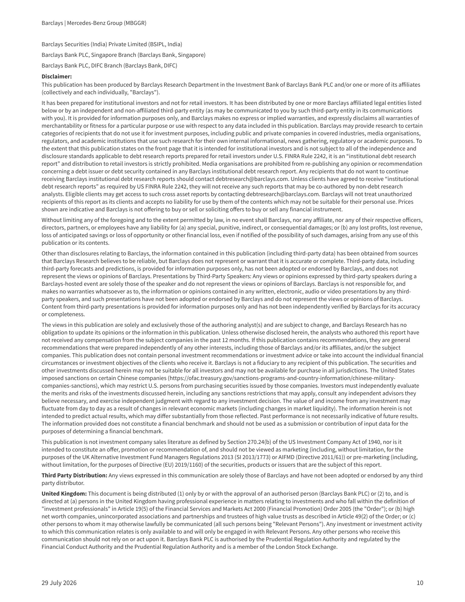 巴克莱-梅赛德斯-奔驰集团（MBGGR.US）：下半年现金流生成承压-260729 - 第 10 页