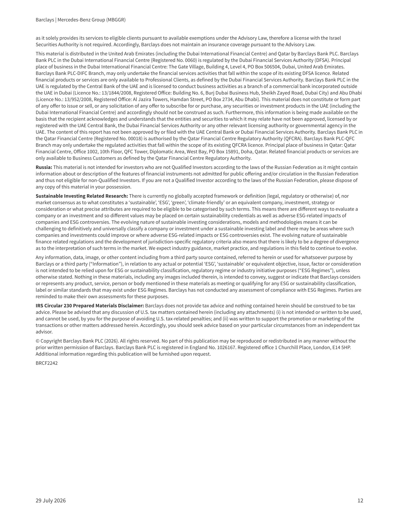 巴克莱-梅赛德斯-奔驰集团（MBGGR.US）：下半年现金流生成承压-260729 - 第 12 页
