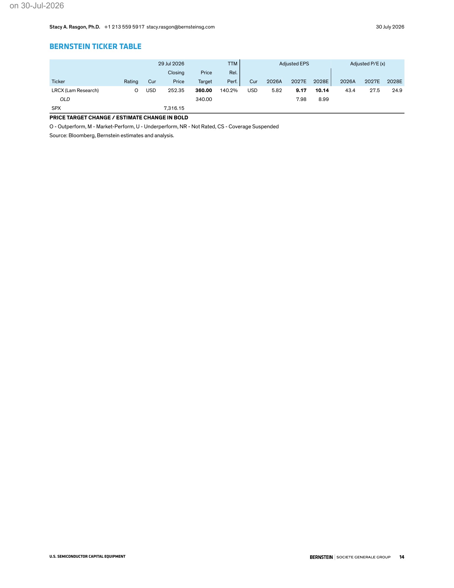 伯恩斯坦-泛林集团（LRCX.US）：2026财年四季度业绩回顾：相当出色！-260730 - 第 14 页