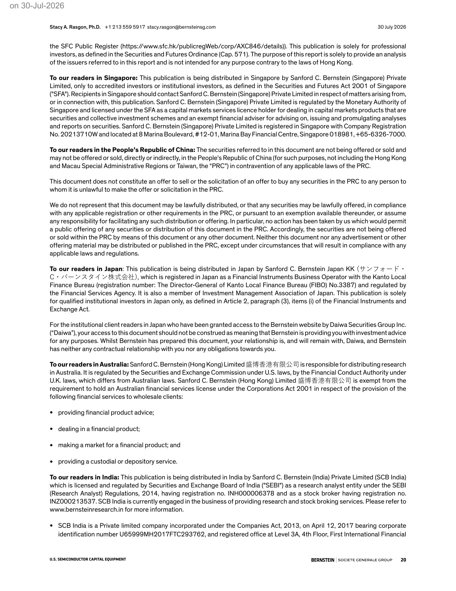伯恩斯坦-泛林集团（LRCX.US）：2026财年四季度业绩回顾：相当出色！-260730 - 第 20 页