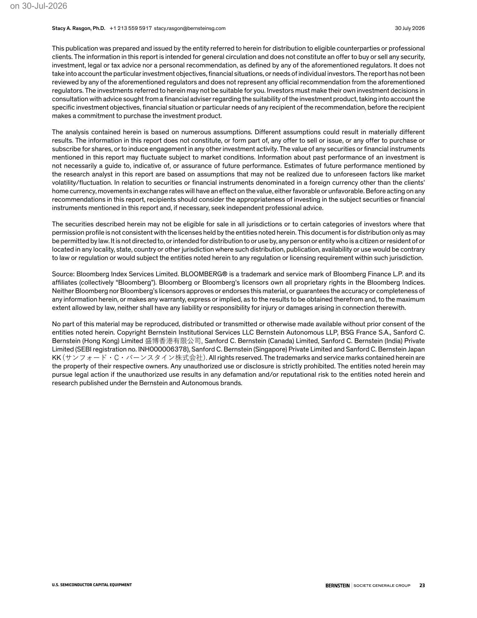 伯恩斯坦-泛林集团（LRCX.US）：2026财年四季度业绩回顾：相当出色！-260730 - 第 23 页