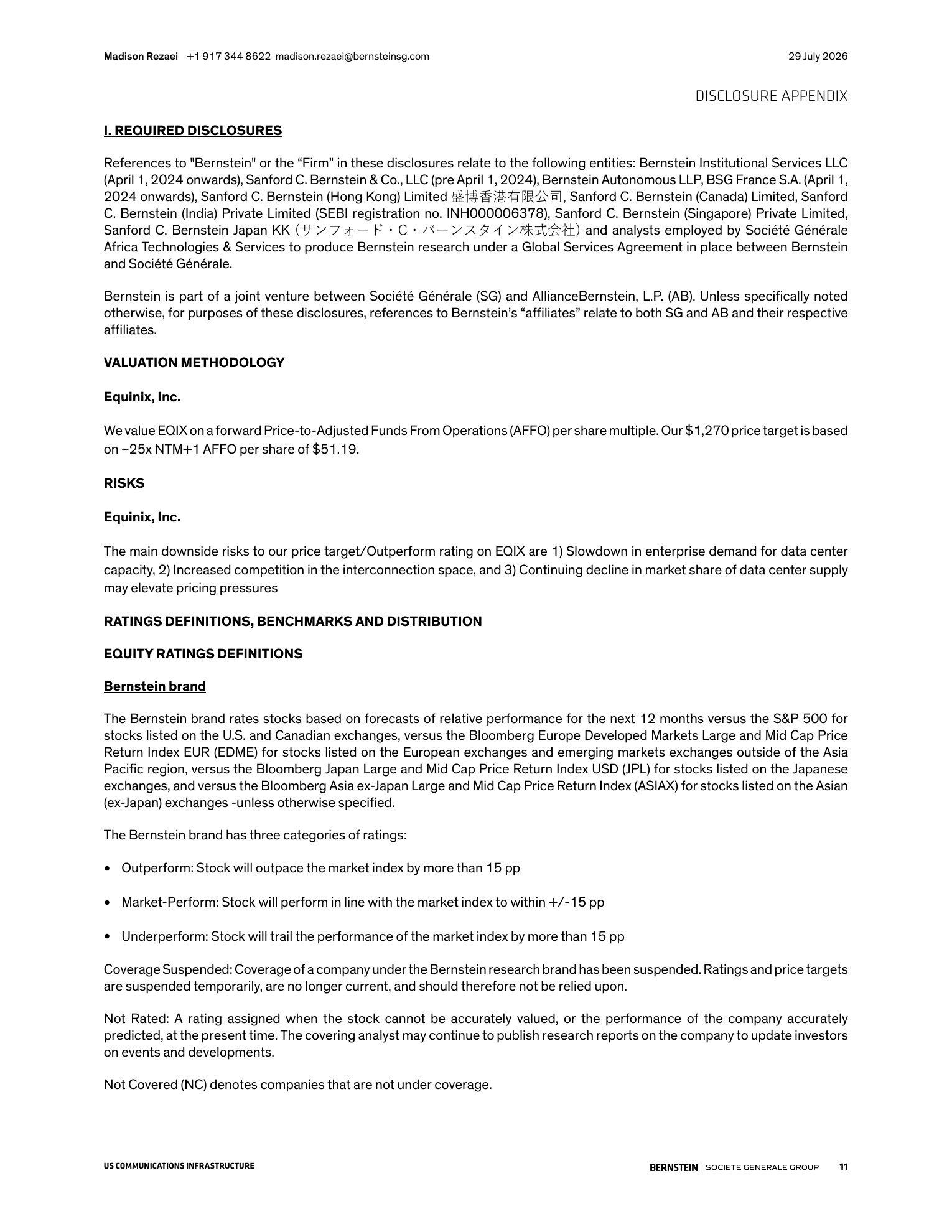 伯恩斯坦-易昆尼克斯（EQIX.US）2026年二季度财报点评：电力能耗指引超预期，亮点十足！-260729 - 第 11 页