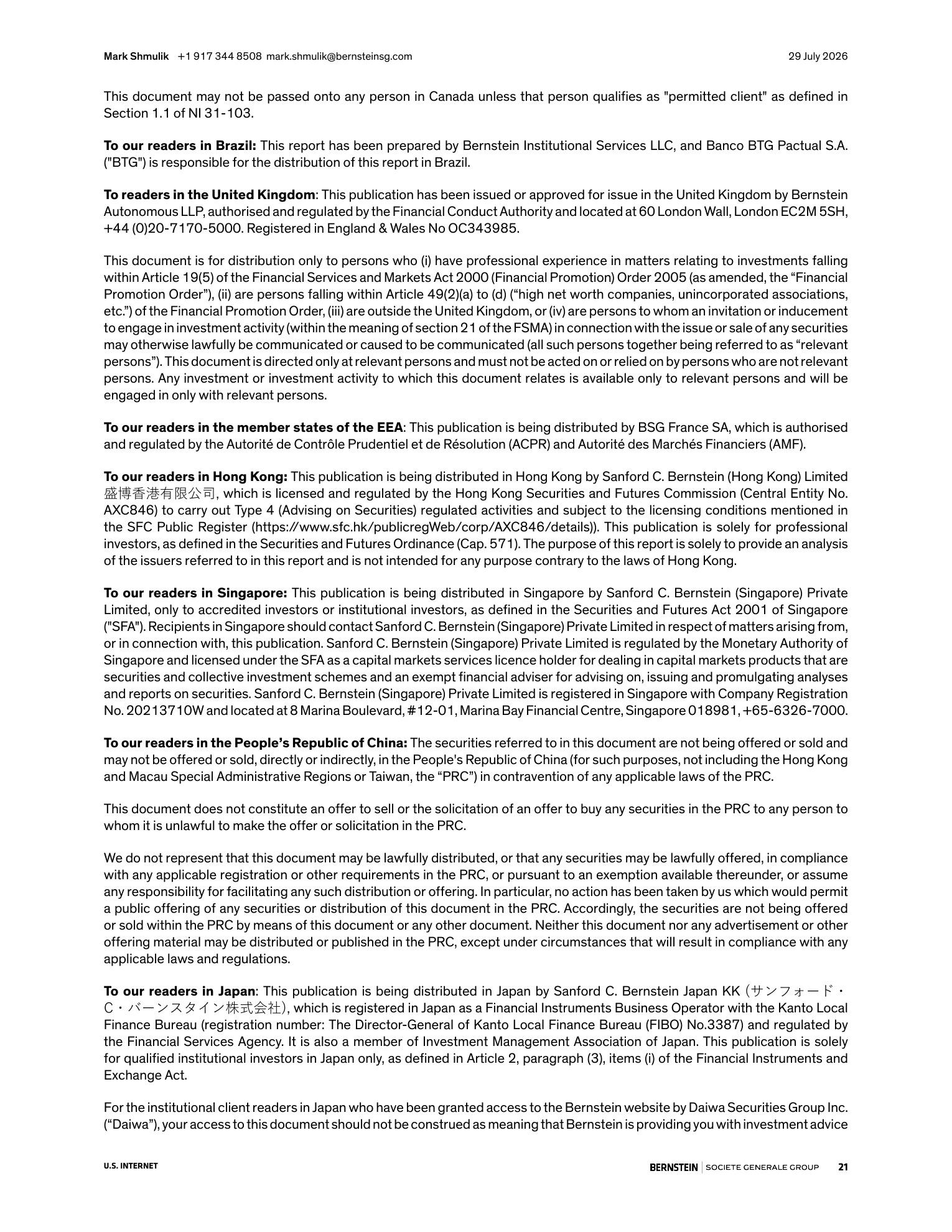 伯恩斯坦-Meta Platforms（META.US）2026年二季度业绩点评：Meta正在规避沦为第二个TikTok的困境-260729 - 第 21 页