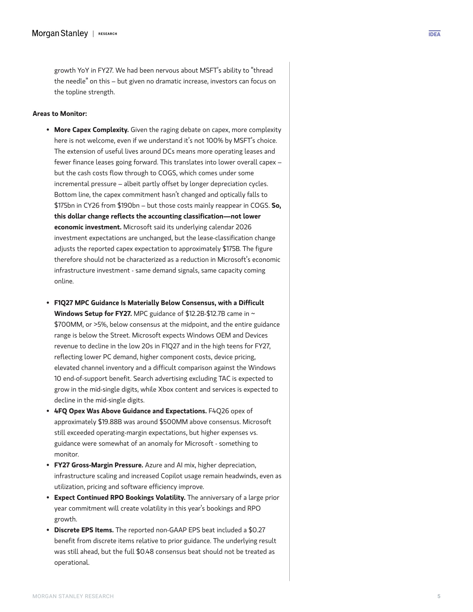 大摩-微软（MSFT.US）2026财年四季报点评：增长逻辑兑现-260730 - 第 5 页
