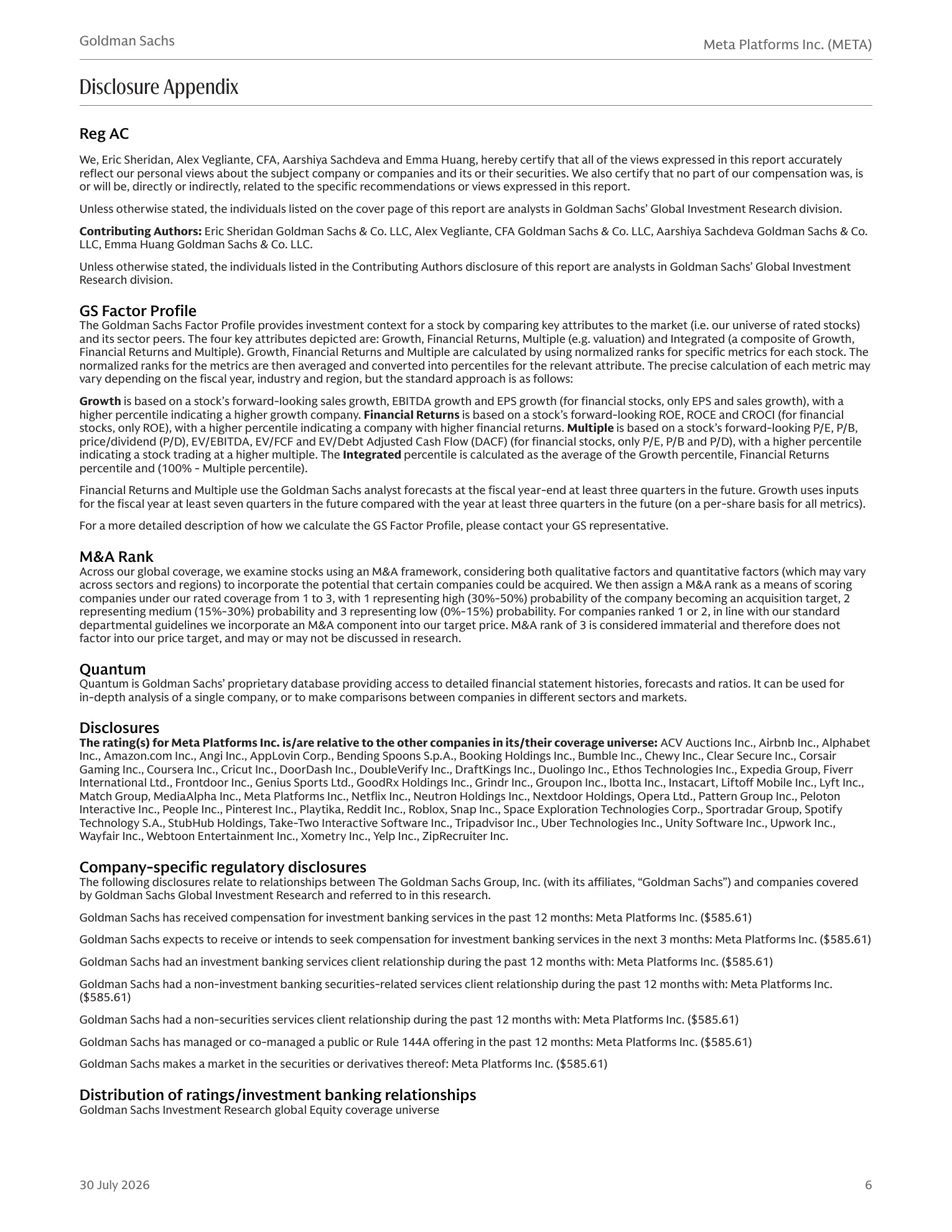 高盛-Meta Platforms（META.US）2026财年二季报点评：核心业务印证短期资本回报率，长期算力投入能见度仍待提升-270730 - 第 6 页