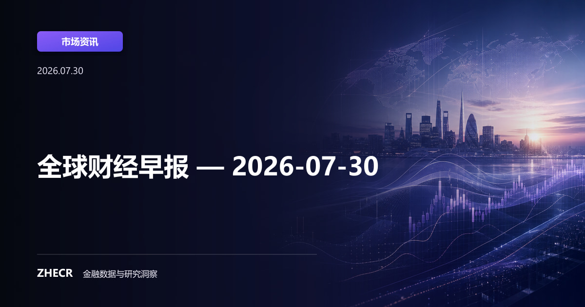 全球财经早报 — 2026-07-30