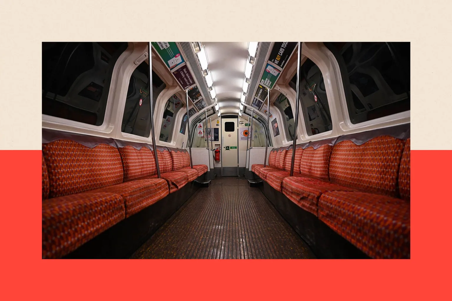 Getty Images An empty carriage on the Glasgow metro