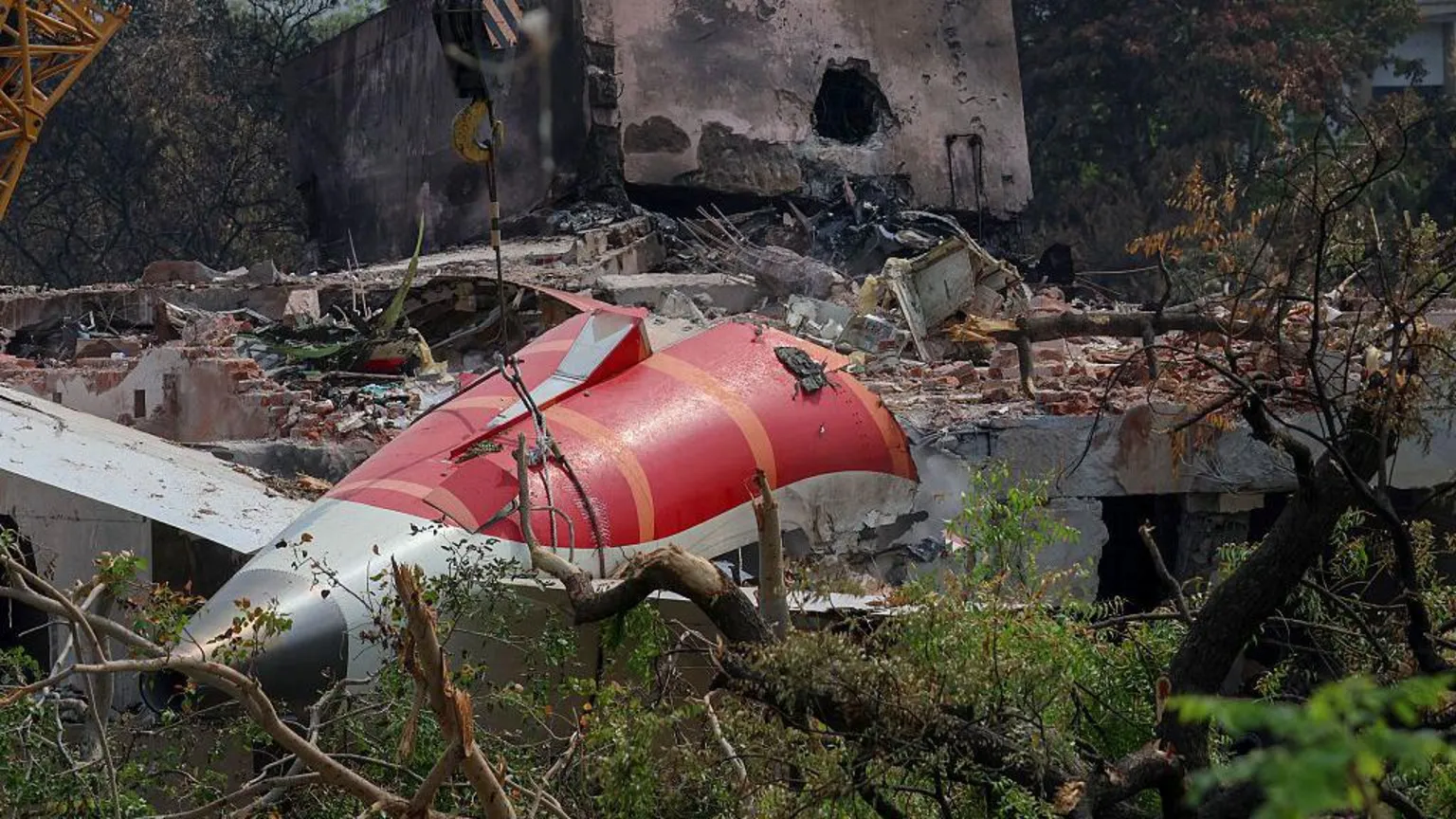 AFP via Getty Images Wreckage at the site of the Air India plane crash in India's Ahmedabad